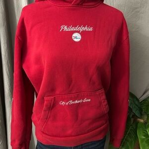 Hollister Red Hoodie with Philadelphia Print